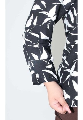 Blusa Para Mujer. Manga 3/4 Negro Marca L&H