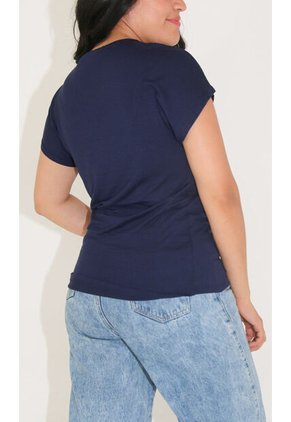 Camiseta Para Mujer Manga Corta Azul Marca L&H