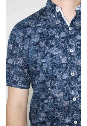 Camisa Para Hombre Manga Corta Azul Marca L&H