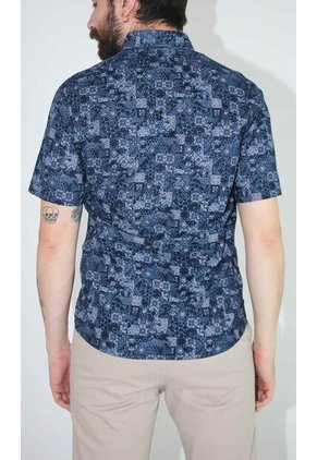 Camisa Para Hombre Manga Corta Azul Marca L&H