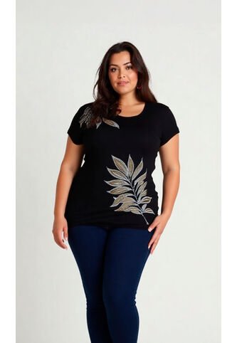 Camiseta Para Mujer. Manga Corta Negro Marca L&H L&H