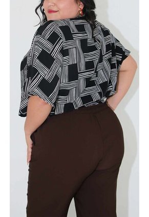 Blusa Para Mujer. Manga Corta Negro Marca L&H