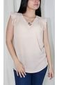 Blusa Para Mujer Manga Sisa Beige Marca L&H de L&H