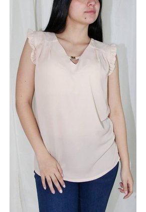 Blusa Para Mujer Manga Sisa Beige Marca L&H