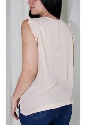 Blusa Para Mujer Manga Sisa Beige Marca L&H