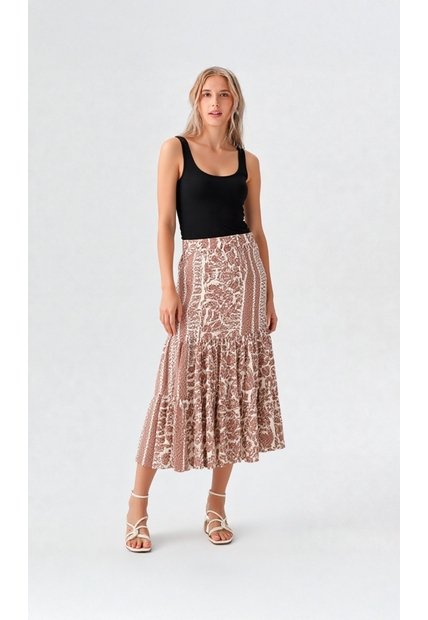 Falda Para Mujer Cafe Marca L&H Ref. 2J414065