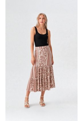 Falda Para Mujer Cafe Marca L&H Ref. 2J414065