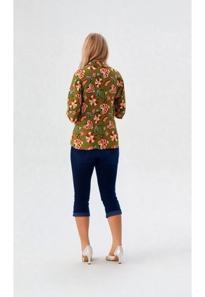 Blusa Para Mujer Manga Corta Verde Marca L&H Ref. 2J412270