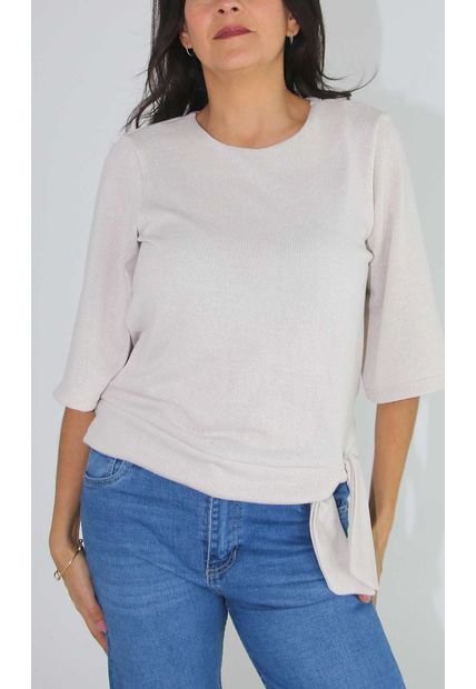 Camiseta Para Mujer Manga 3/4 Beige Marca L&H