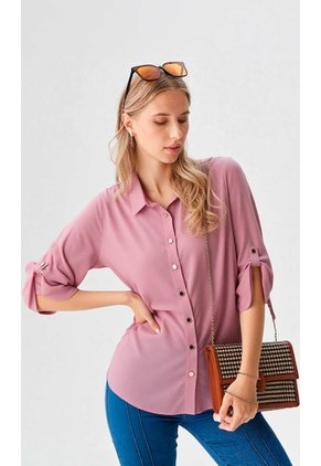 Blusa Para Mujer Manga 3/4 Rosado Marca L&H Ref. 1F412617