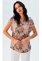 Blusa Para Mujer Manga Corta Taupe Marca L&H Ref. 1F412732 de L&H
