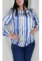 Blusa Para Mujer Manga 3/4 Azul Marca L&H de L&H