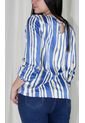 Blusa Para Mujer Manga 3/4 Azul Marca L&H de L&H