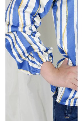 Blusa Para Mujer Manga 3/4 Azul Marca L&H