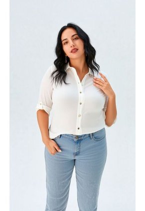 Blusa Para Mujer Manga 3/4 Crudo Marca L&H Ref. 1F412617