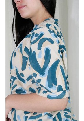 Blusa Para Mujer Manga Corta Azul Marca L&H