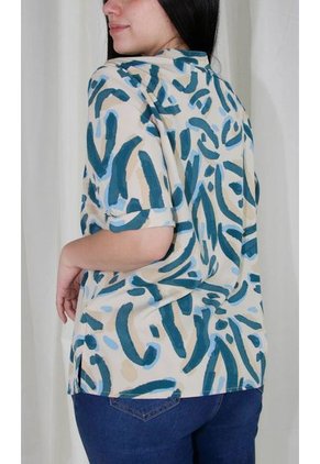 Blusa Para Mujer Manga Corta Azul Marca L&H