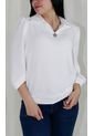 Blusa Para Mujer Manga 3/4 Blanco Marca L&H de L&H