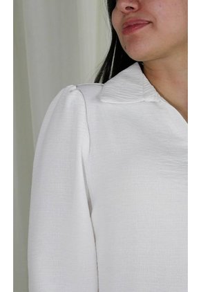 Blusa Para Mujer Manga 3/4 Blanco Marca L&H