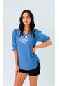Blusa Para Mujer Manga 3/4 Azul Marca L&H Ref. 1F412694 de L&H