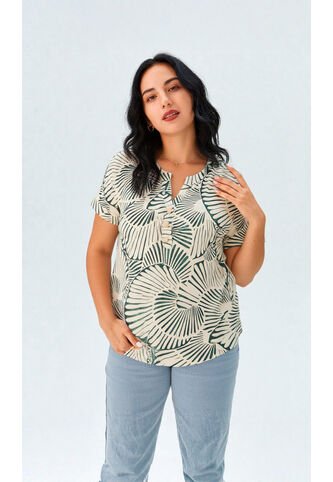 Camiseta Para Mujer Manga Corta Verde Marca L&H Ref. 1F409495 L&H
