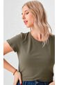 Camiseta Para Mujer Manga Corta Verde Aceituna Marca L&H Ref. 1F409504 de L&H