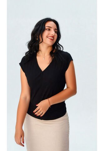 Camiseta Para Mujer Manga Corta Negro Marca L&H Ref. 1F409507 L&H