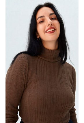 Camiseta Para Mujer Manga Larga Cafe Marca L&H Ref. 1F409509