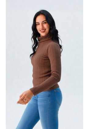 Camiseta Para Mujer Manga Larga Cafe Marca L&H Ref. 1F409509