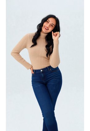 Camiseta Para Mujer Manga Larga Beige Marca L&H Ref. 1F409509