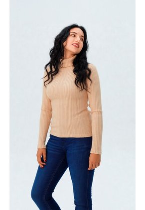 Camiseta Para Mujer Manga Larga Beige Marca L&H Ref. 1F409509