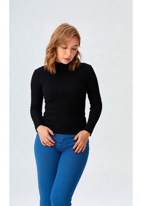 Camiseta Para Mujer Manga Larga Negro Marca L&H Ref. 1F409517