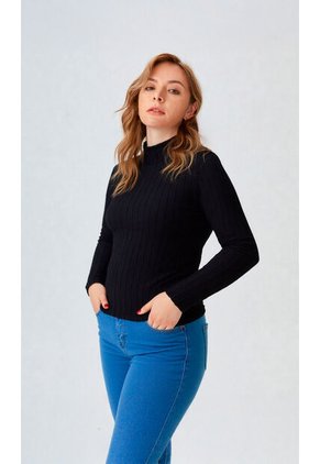 Camiseta Para Mujer Manga Larga Negro Marca L&H Ref. 1F409517