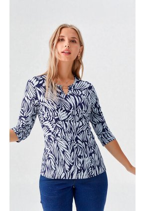 Camiseta Para Mujer Manga 3/4 Azul Marca L&H Ref. 1F409526