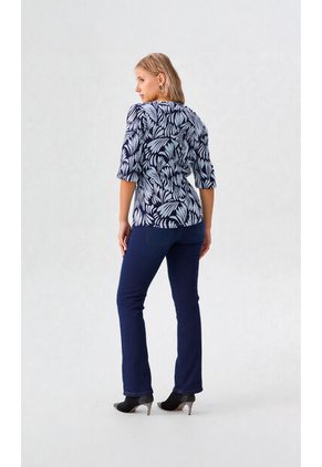 Camiseta Para Mujer Manga 3/4 Azul Marca L&H Ref. 1F409526