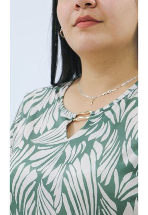 Camiseta Para Mujer Manga 3/4 Verde Marca L&H Ref. 1F409526