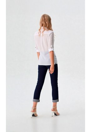 Blusa Para Mujer Manga 3/4 Blanco Marca L&H Ref. 1F412617