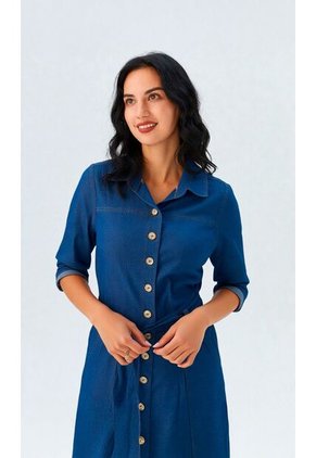 Enterizo Para Mujer Manga Corta Azul Marca L&H Ref. 2J432038