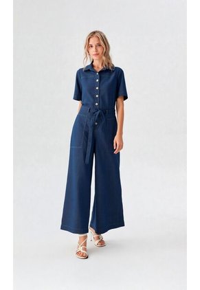 Enterizo Para Mujer Manga Corta Azul Indigo Marca L&H Ref. 2J432038