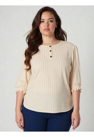 Blusa Para Mujer. Manga 3/4 Amarillo Marca L&H L&H