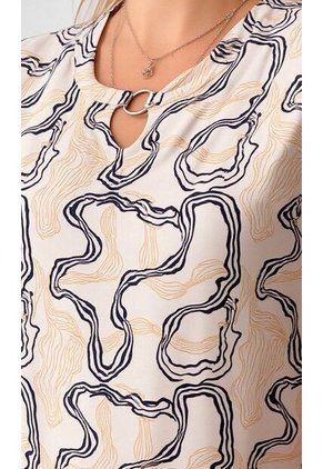 Camiseta Para Mujer. Manga Corta Beige Marca L&H Ref. 4R609049