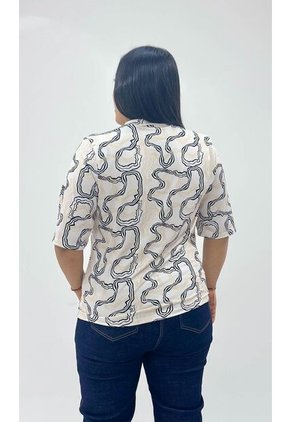 Camiseta Para Mujer. Manga Corta Beige Marca L&H Ref. 4R609049