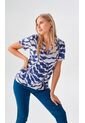 Camiseta Para Mujer Manga Corta Azul Marca L&H Ref. 1F409539 de L&H