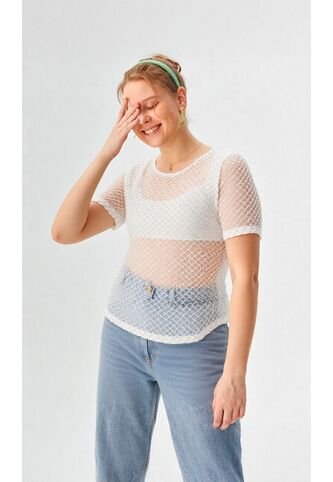 Camiseta Para Mujer Manga Corta Blanco Marca L&H Ref. 2J409117 L&H