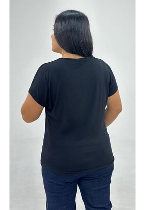 Camiseta Para Mujer. Manga Corta Negro Marca L&H Ref. 5G609079