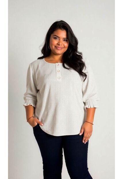 Blusa Para Mujer. Manga 3/4 Verde Marca L&H Ref. 7K612012