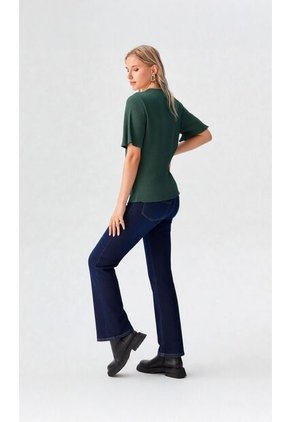 Blusa Para Mujer Manga Corta Verde Marca L&H Ref. 5P412276