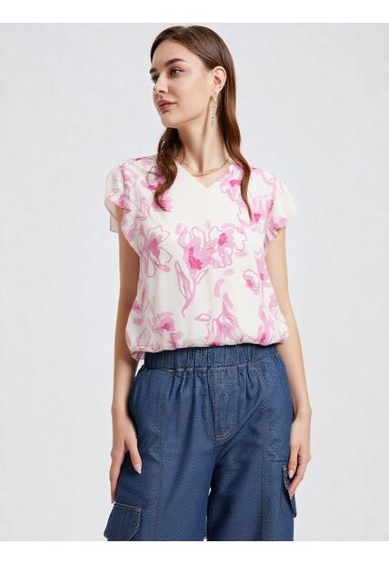 Blusa Para Mujer Manga Corta Fucsia Marca L&H