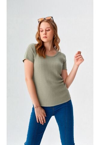 Camiseta Para Mujer Manga Corta Verde Marca L&H Ref. 1F409515 L&H