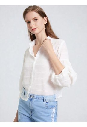 Blusa Para Mujer Manga 3/4 Blanco Marca L&H